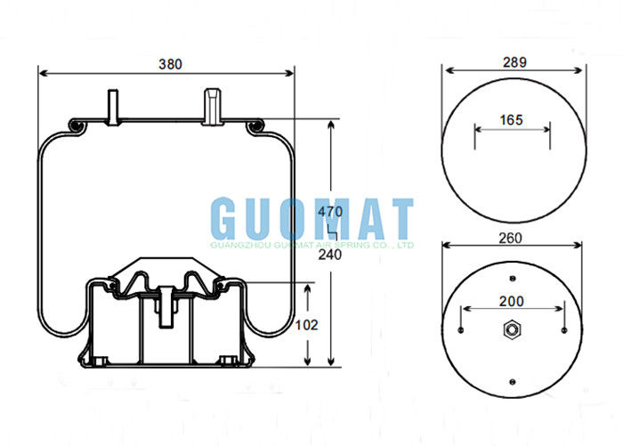 11 10.5A -16P523 Contitech Air Spring Assembly W01-358-8053 Firestone Parti di sospensione per autocarri