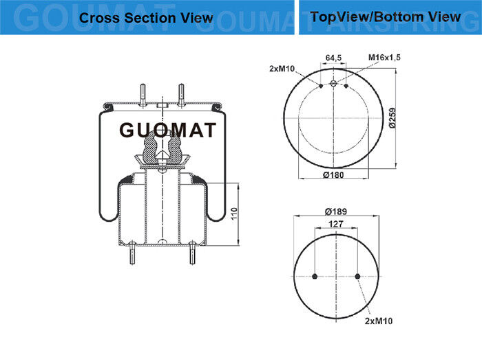 Borsa Airtech 136562 della molla pneumatica del camion di VOL-VO per 21 097 453 /21 041 697 B 12 BLE