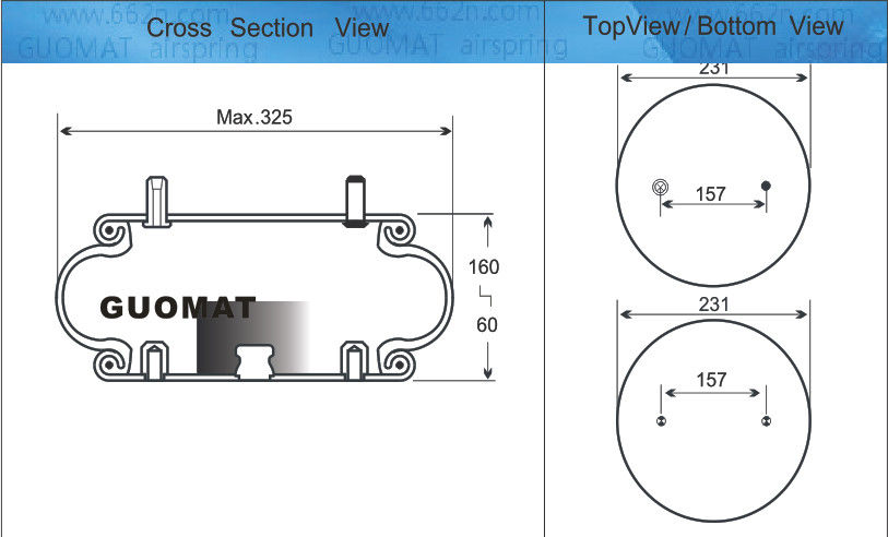 Firestone industriale W01-358-6994 Contitech FS 330-11 647 Tiangle 6374/4467 della molla pneumatica 1B5070
