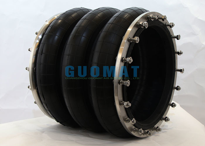 Airbag industriale triplo avvolguto LHF320/350-3 con flange in acciaio inossidabile
