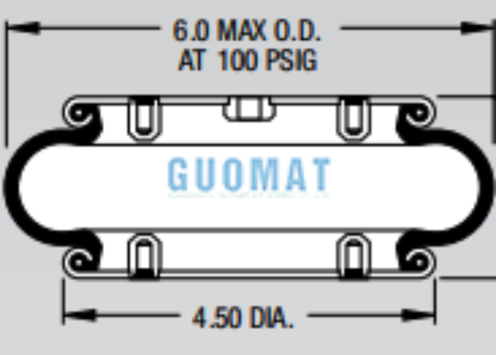 Molla pneumatica Firestone Style 16 a soffietto singolo W01-358-6996 in gomma naturale