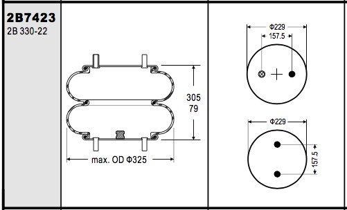 Molla pneumatica di W01-358-7423 2B12-432 Contitech FD330-22 368 per SAUER P10-784