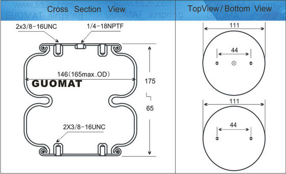 FD120-17 Ci Contitech Rubber Airride Springs per macchine industriali