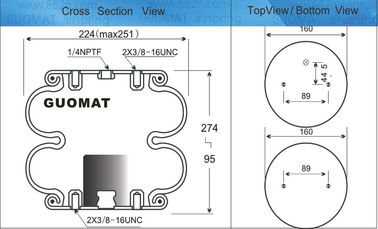 Airbag durevoli del Firestone/molla pneumatica industriale W013586902 Contitech FD 200-19 310 con lo scaricatore
