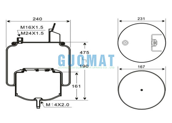 6608NP01 Contitech Truck Air Spring 1R10-704 Goodyear Per 20582215 20531985 V-olvo sospensione
