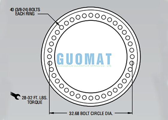 Connessione flange W01-358-9602 Firestone doppia molla d'aria avvolgente per l'assorbimento degli urti