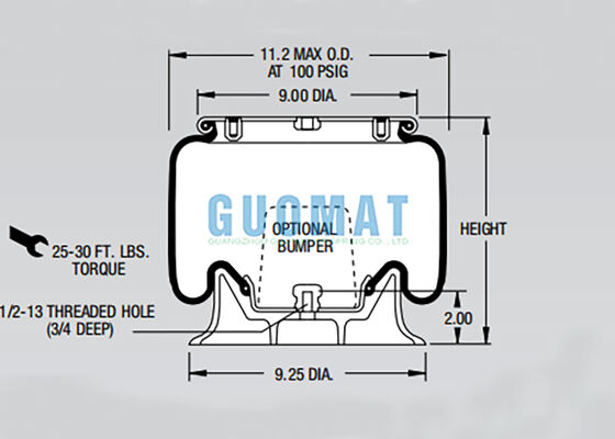 W01-358-9401 Molla pneumatica per sospensioni camion Firestone 1T15T-1 Style per semirimorchio