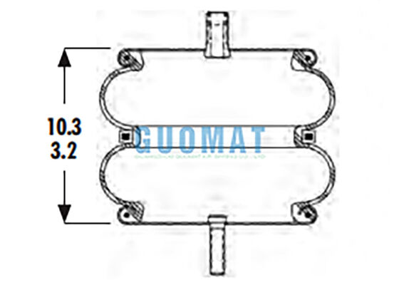 Molla pneumatica industriale Goodyear 2B9-229 578-92-3-211 per sospensioni pneumatiche