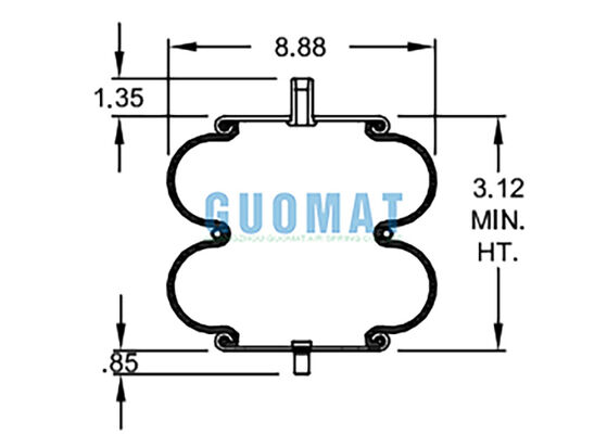 Molla ad aria Firestone a doppia convoluzione W01-358-6897 in gomma naturale AS-0058 Watson & Chalin