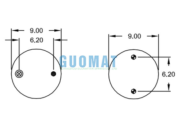 Sacchetti pneumatici in gomma Firestone W01-358-7996 tipo triplo convoluto ammortizzatore