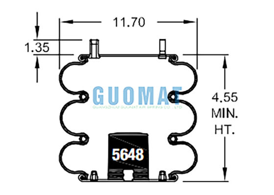 Sacchetti pneumatici in gomma Firestone W01-358-7996 tipo triplo convoluto ammortizzatore