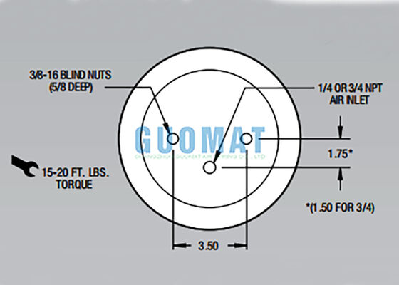 W01-358-5405 Sospensione pneumatica Firestone Rolling Lobe Sostituzione 1T14C-3 Ammortizzatore pneumatico per rimorchio