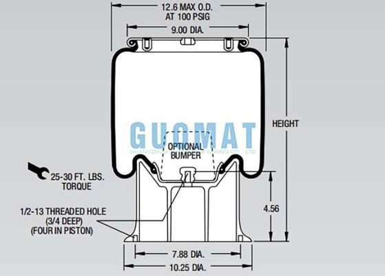W01-358-9079 Molla ad aria Firestone 1T15M-6 Air bag in gomma per sospensioni
