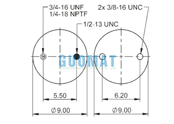 FS 330-11 467 Contitech Rubber Airbag 64594 Single Convoluted Style Air Spring Con bulloni