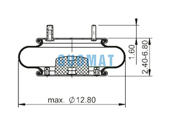 FS 330-11 467 Contitech Rubber Airbag 64594 Single Convoluted Style Air Spring Con bulloni