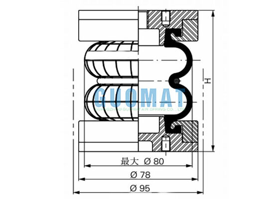 2 3/4" x 2 gomma Bellow FD 22-4 DI CR Contitech Precision Vibration Isolation Airbag