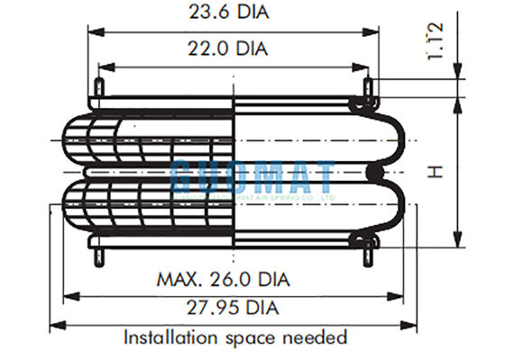 FD 2380-24 RS Contitech Air Bellows 24pcsx3/8-24UNF Air Spring per la macchina da stampa