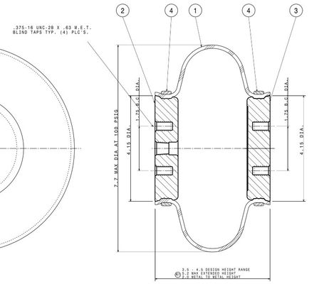 no. industriale 579 della molla pneumatica/soffietti di 1B7-544 Goodyear 913 544 ventila l'aria compressa per gli strumenti di misura