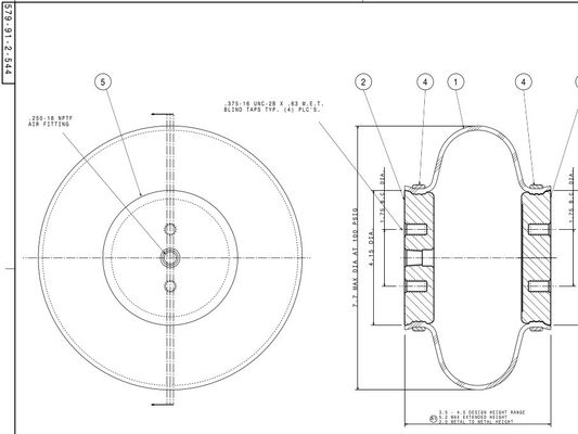 no. industriale 579 della molla pneumatica/soffietti di 1B7-544 Goodyear 913 544 ventila l'aria compressa per gli strumenti di misura