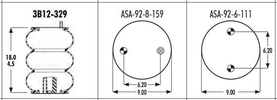 FIRESTONE W013587990 della molla pneumatica di 3B12-329 Goodyear 578-93-3-100