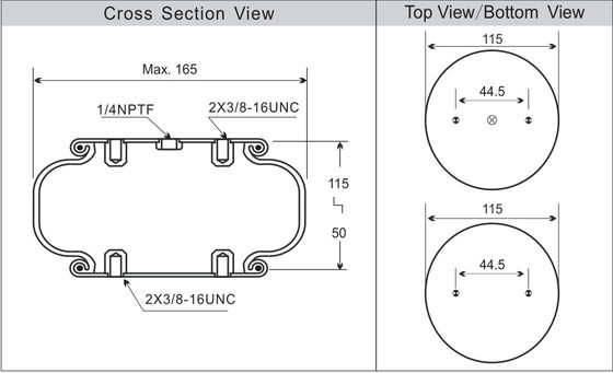 I singoli soffietti contorti di gomma durevoli dell'aria di Airstroke balzano W01-358-7731
