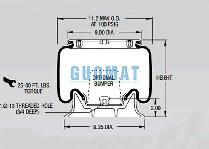 W01-358-9401 Molla pneumatica per sospensioni camion Firestone 1T15T-1 Style per semirimorchio