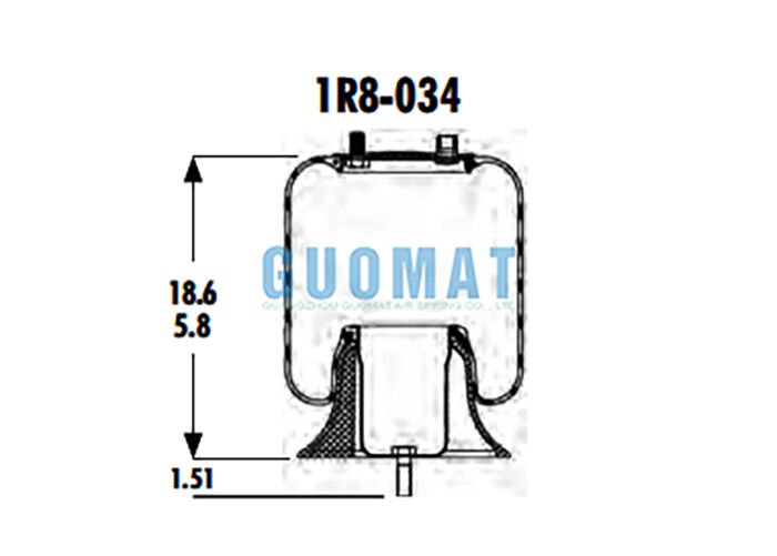 1R8-034 Goodyear Truck Suspension 566-16-3-007 Rolling Lobe Air Spring Per GMC 10530086