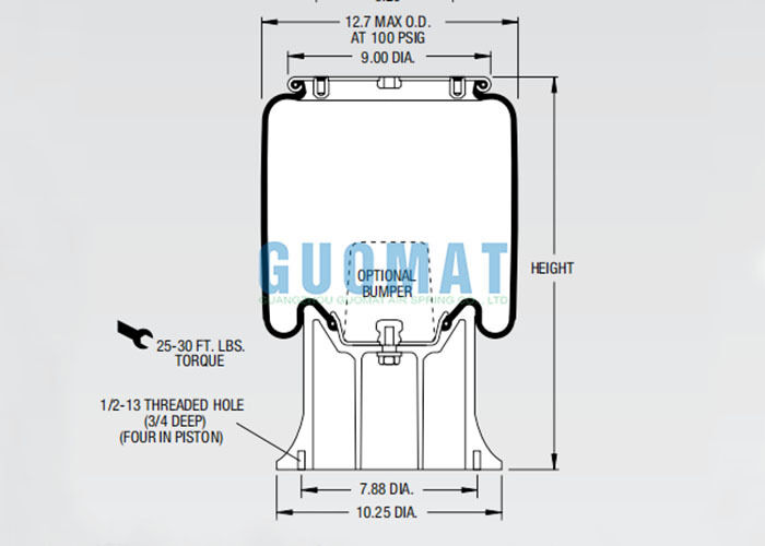 W01-358-9108 Molla ad aria Firestone Rolling Lobe 1T15M-9 Sospensione pneumatica per rimorchio