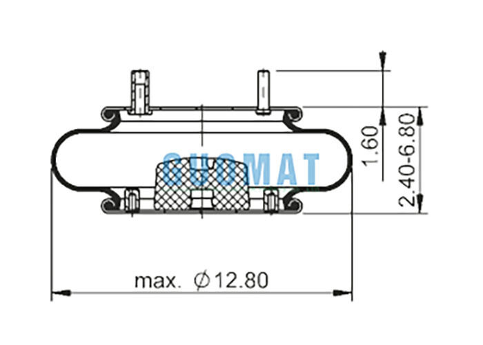 FS 330-11 467 Contitech Rubber Airbag 64594 Single Convoluted Style Air Spring Con bulloni