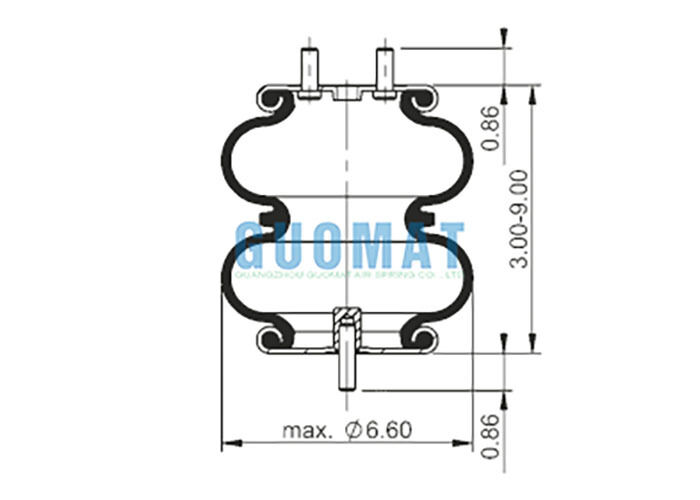 FD 70-13 796 Ammortizzatore ad aria a doppia onda 66660 Molla ad aria industriale per macchine confezionatrici