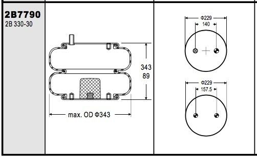 La molla pneumatica industriale di Goodyear 2B12-324 del Firestone W01-358-7790 muggisce il numero 22C-1.5