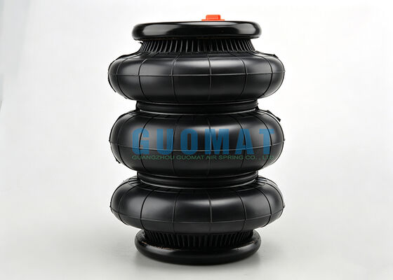 257mm Height Triple Convoluted Rubber Bellows 1/2NPT Industrial Air Spring With 3/8-16UNC