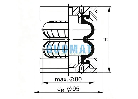 FD 22-4 DI CR Contitech Industrial Rubber Air Spring EB-80-45 FESTO Balla il cilindro